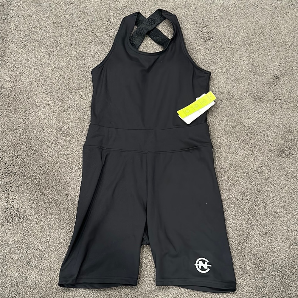 Nautica Black Athletic Bike Shorts Romper
